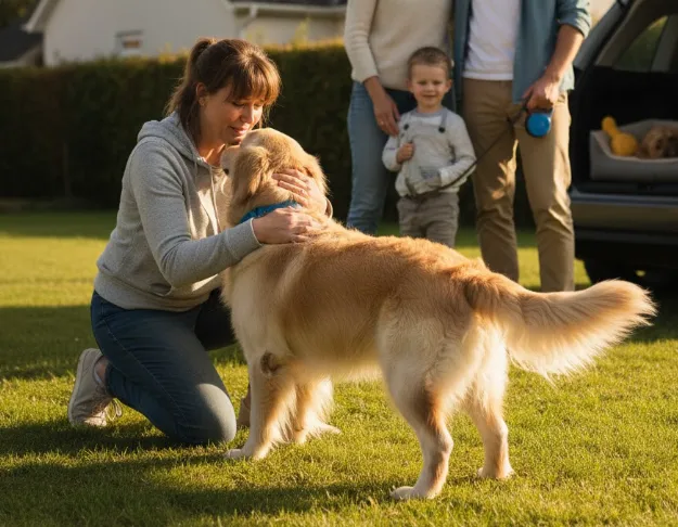 Sarah rehoming her dog in Auckland through Pet Rescue NZ
