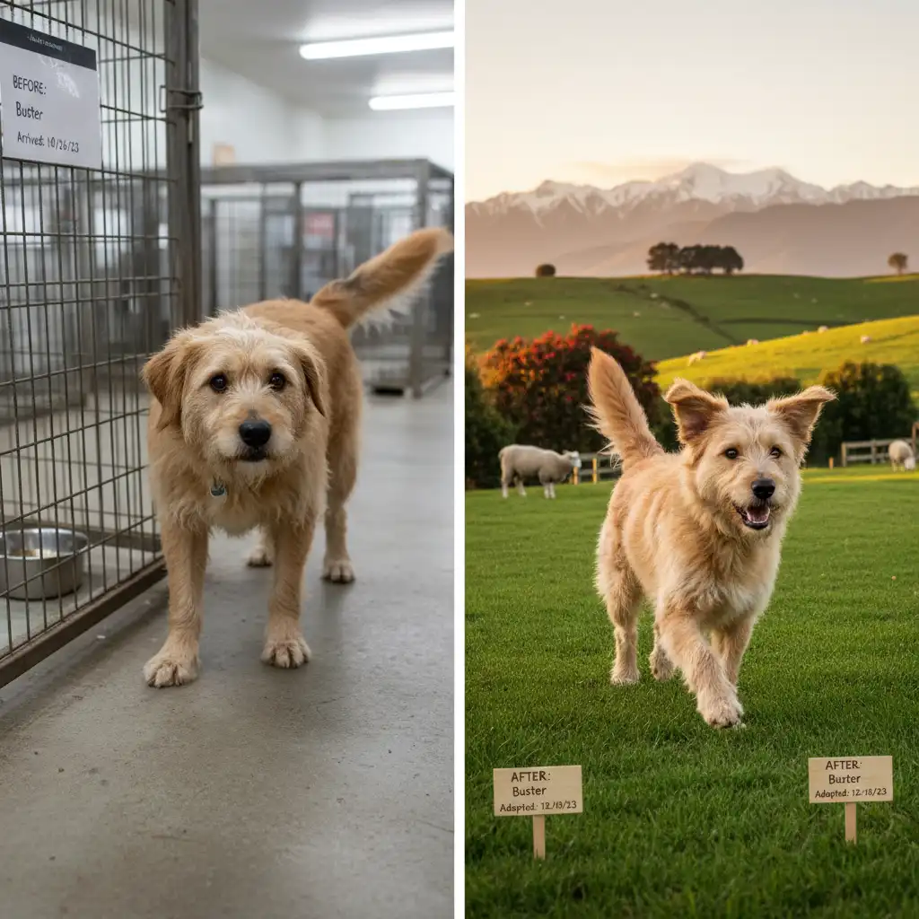 Transformation of a rescue dog through foster care