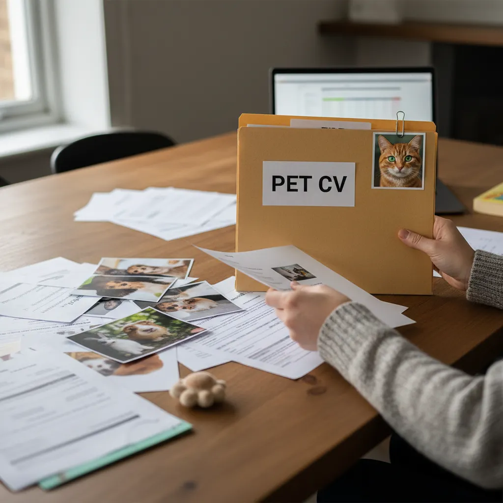 Tenant preparing a Pet CV for a rental application