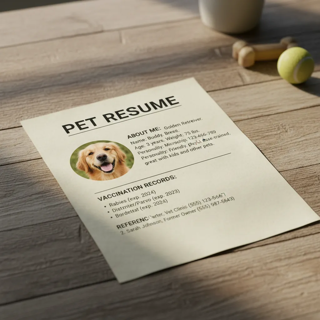 Pet CV Templates for Rentals