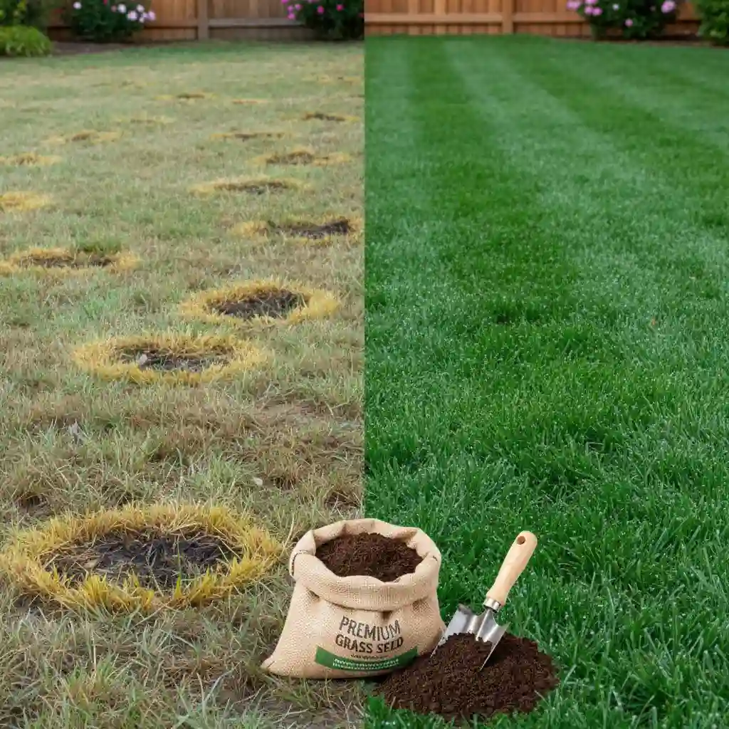 Repairing lawn burn caused by dog urine