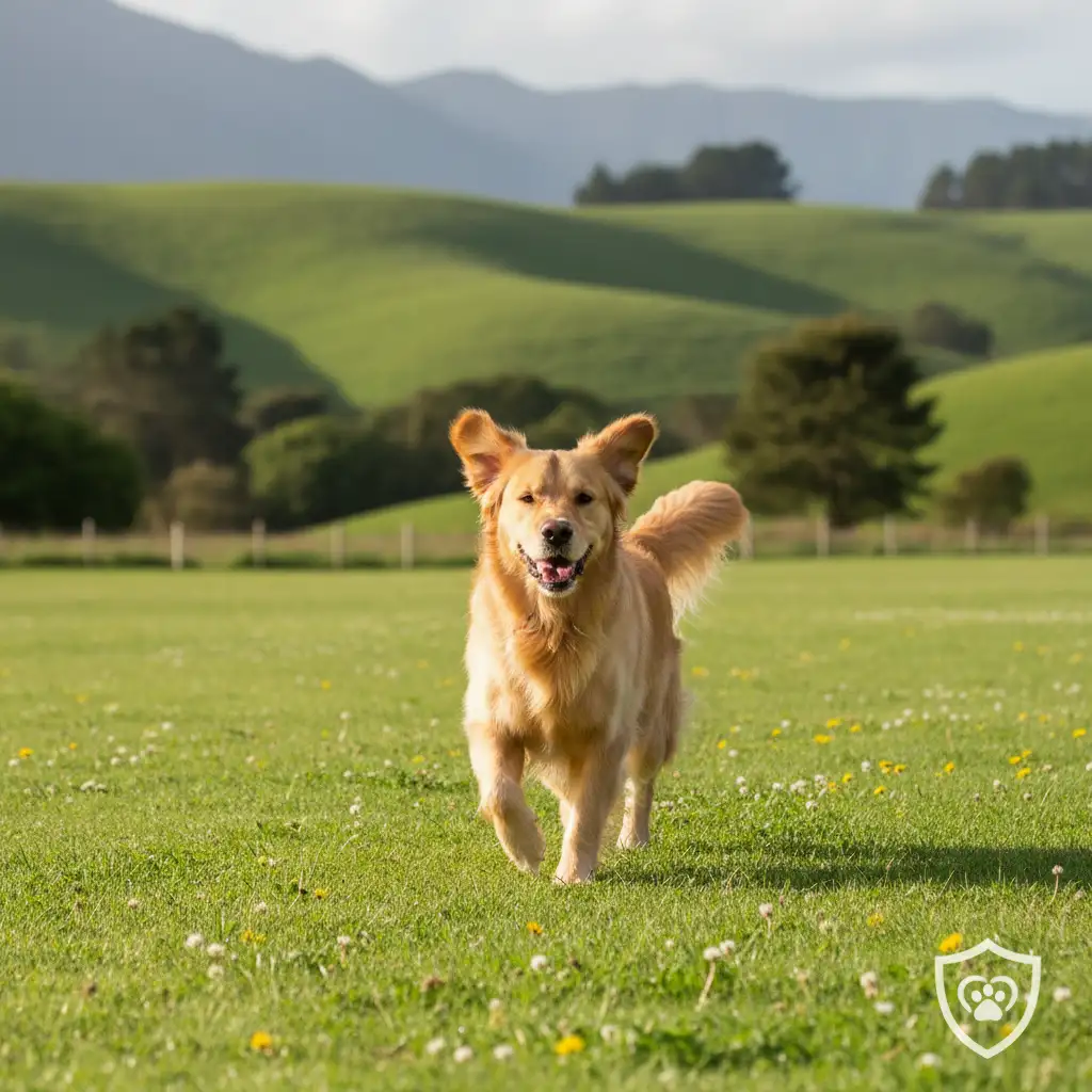 Healthy Insured Dog in NZ Park
