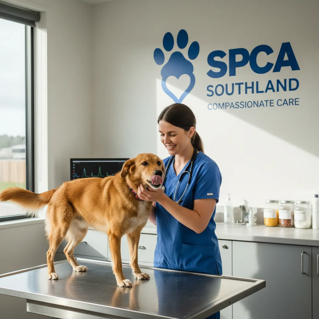 Veterinary checkup at Southland animal shelter