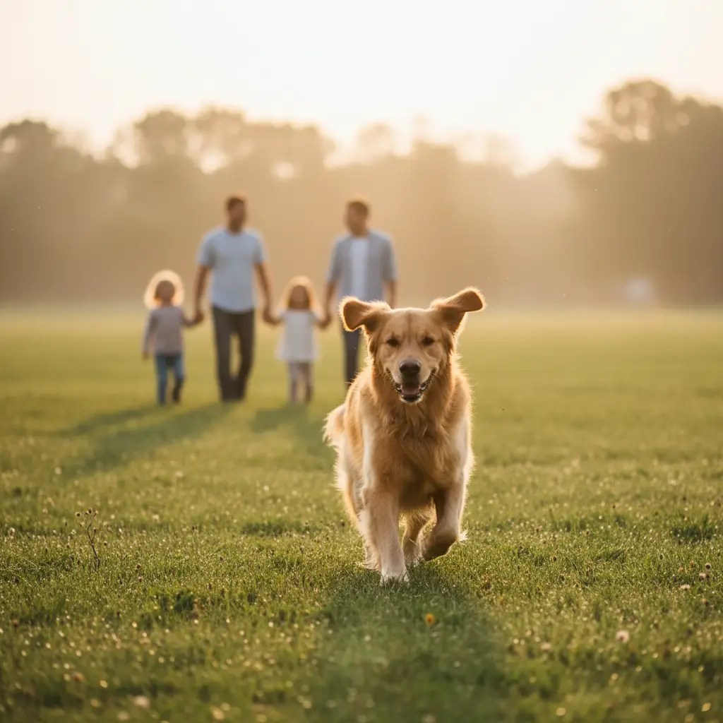 A rehomed dog thriving in a new environment