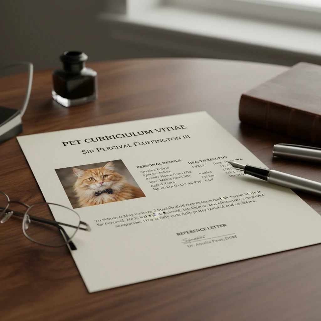 Example of a Pet CV document for rental applications
