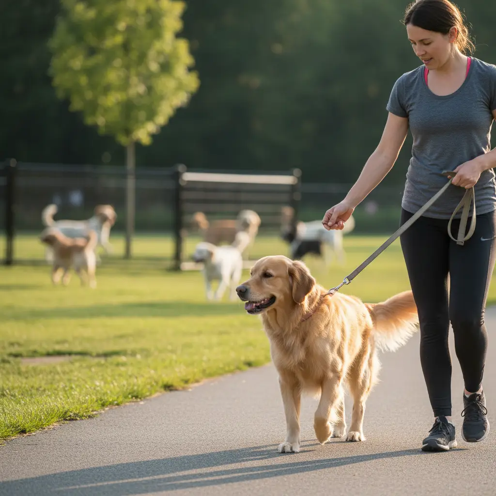 Demonstration of the magnet hand management technique for reactive dogs