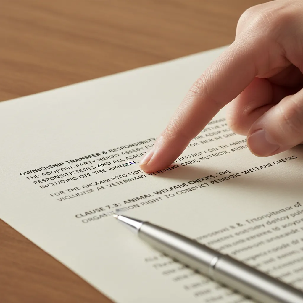 Reading a pet adoption contract carefully