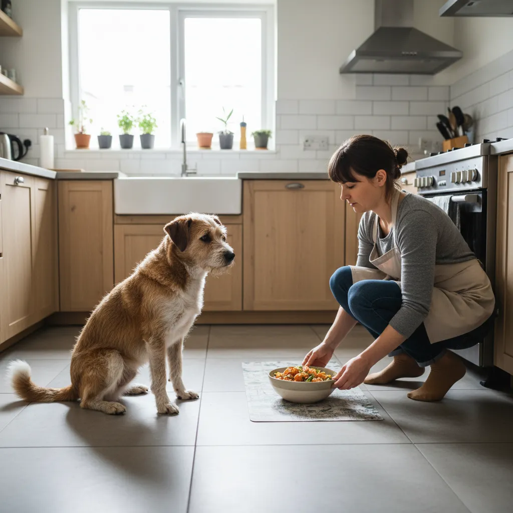 Establishing a feeding routine for an adopted pet