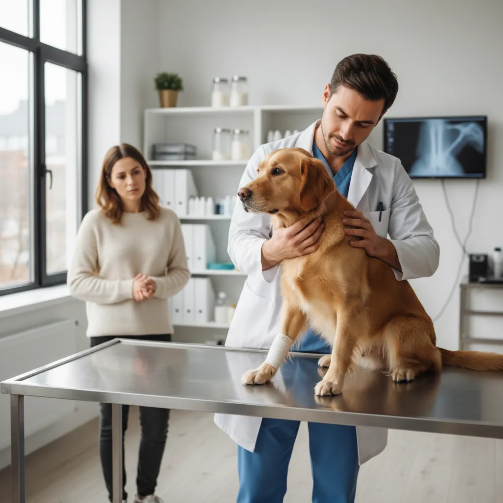 Veterinarian examining a pet during an emergency in a New Zealand clinic