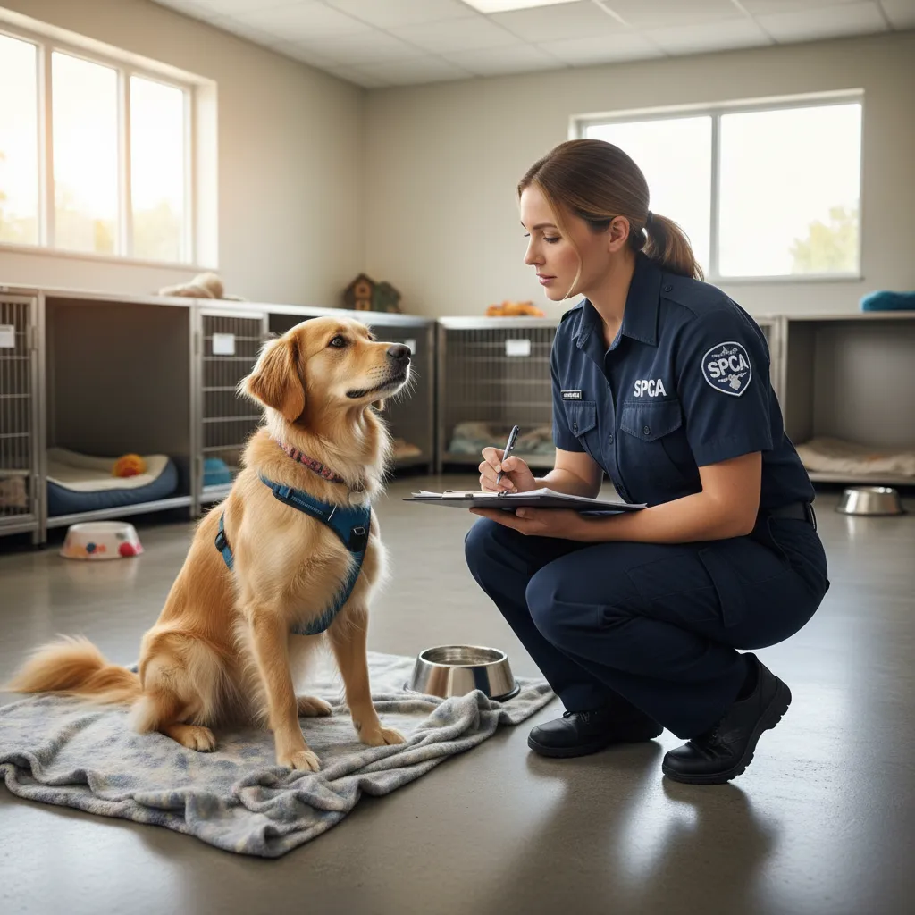 SPCA inspector conducting an animal welfare check