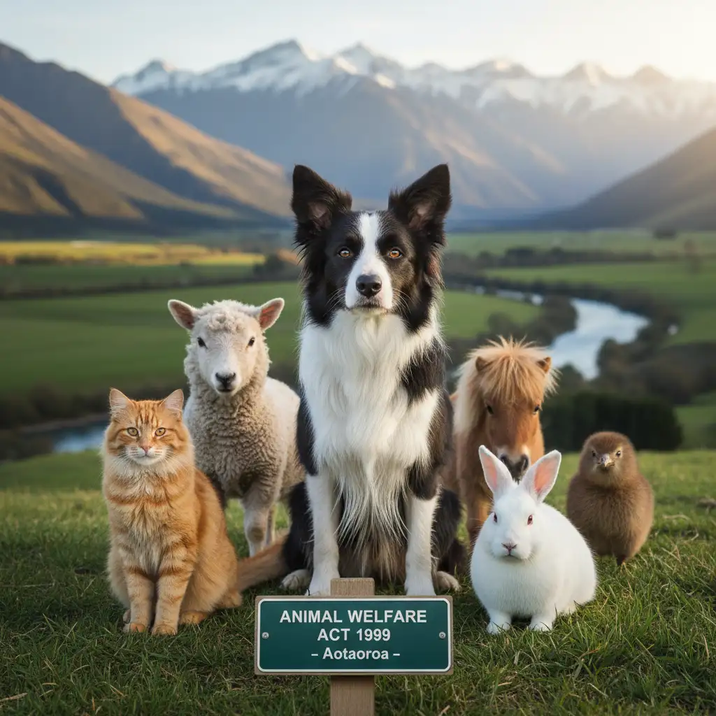 Various animals representing the scope of the Animal Welfare Act NZ