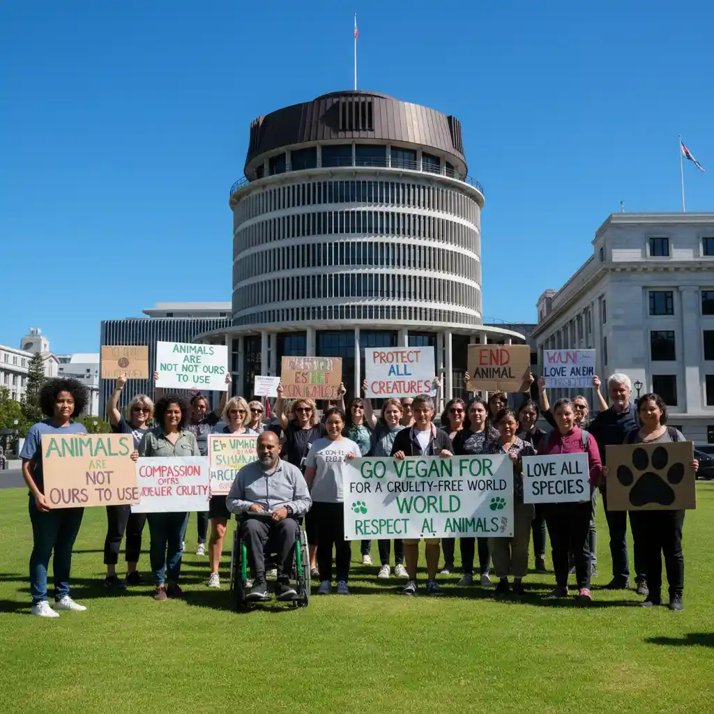 Animal rights protest at NZ Parliament