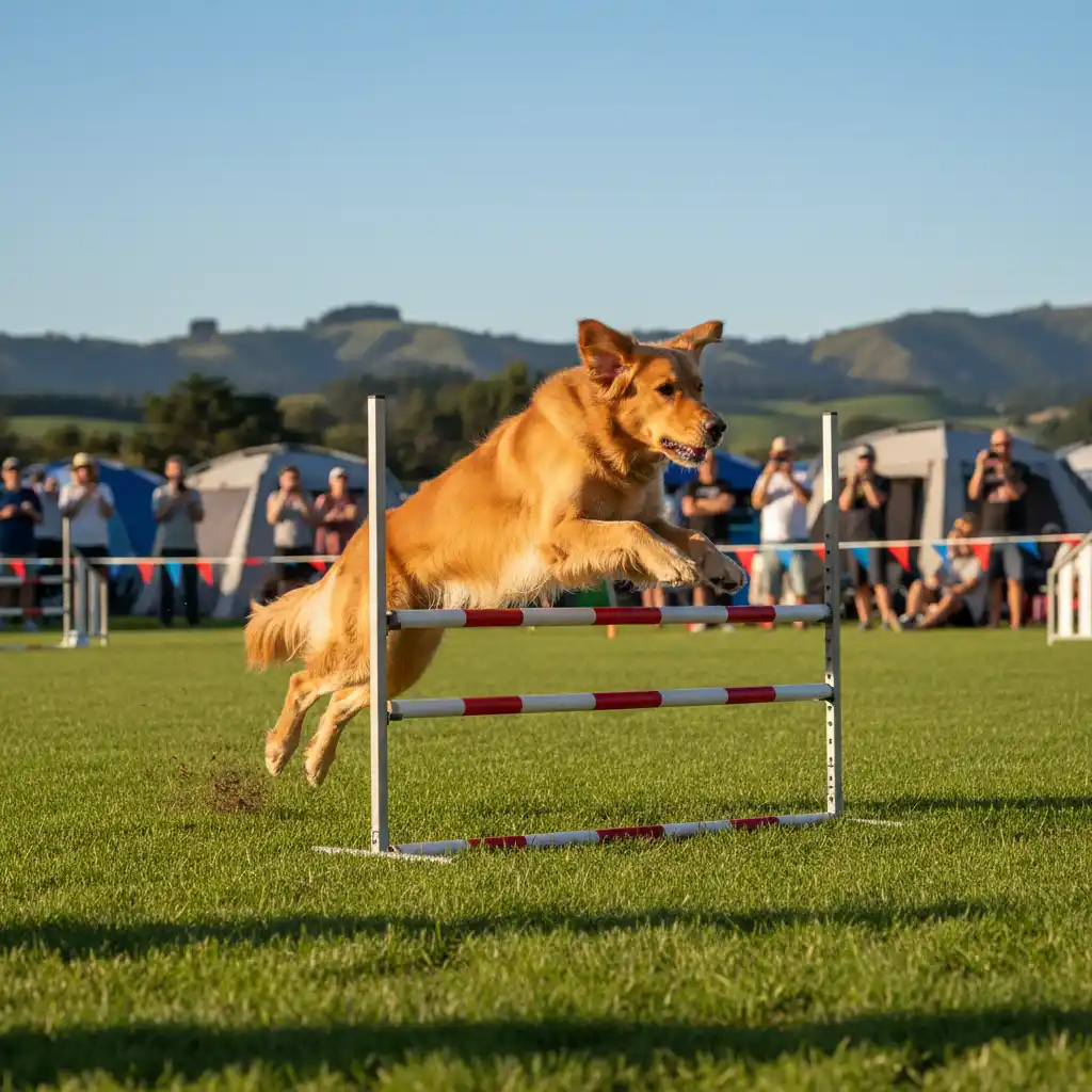Dog agility competition in New Zealand