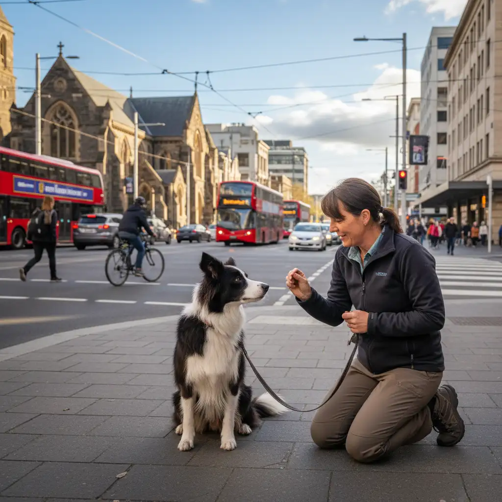 Desensitising a dog to city traffic