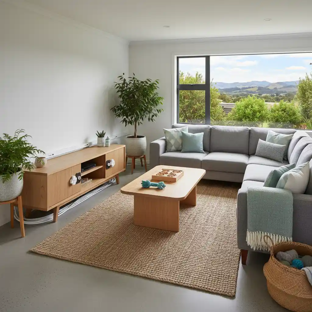 Safety proofing a living room for a new rescue pet
