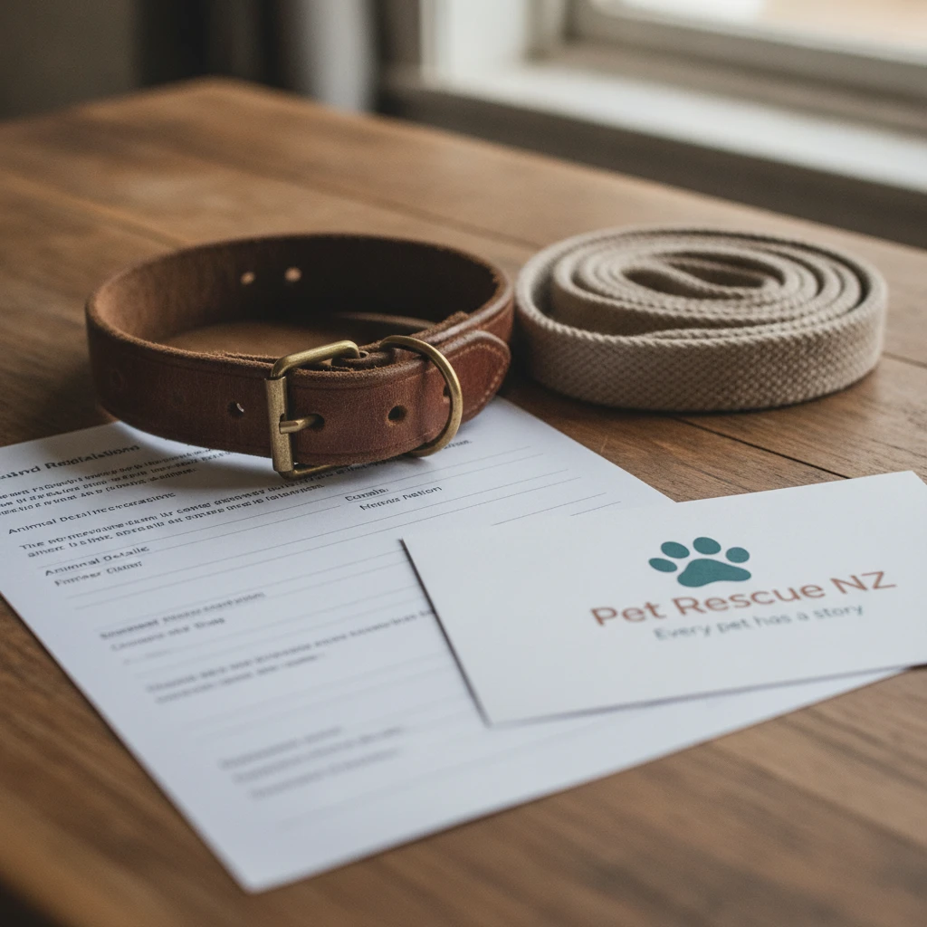 Dog collar and council registration paperwork required for legally rehoming your dog in New Zealand