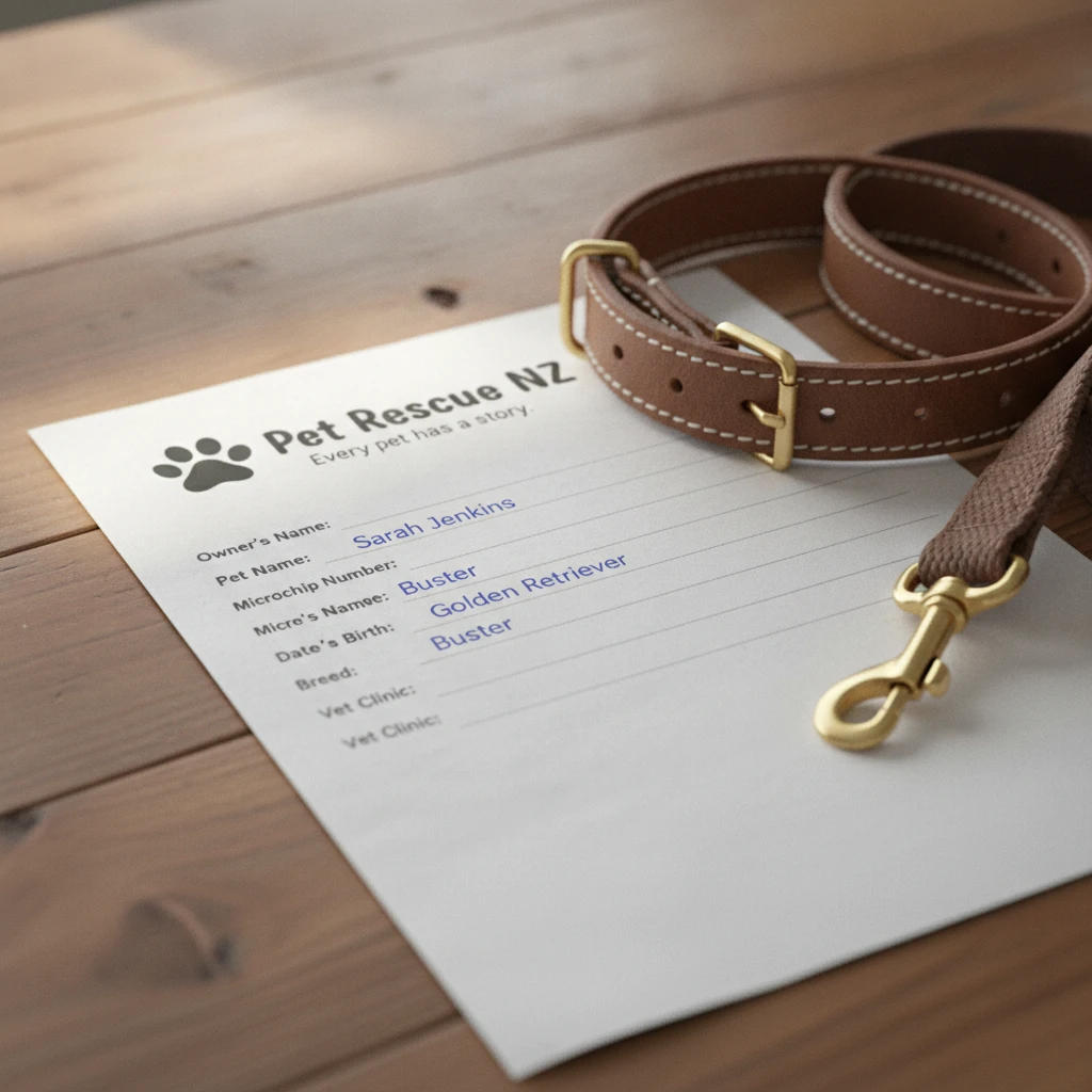 Essential paperwork and microchip registration for safely rehoming a dog in Auckland